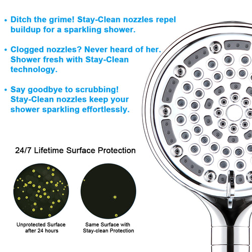 6-Inch Filtered Handheld Shower Head with 6 Spray Modes